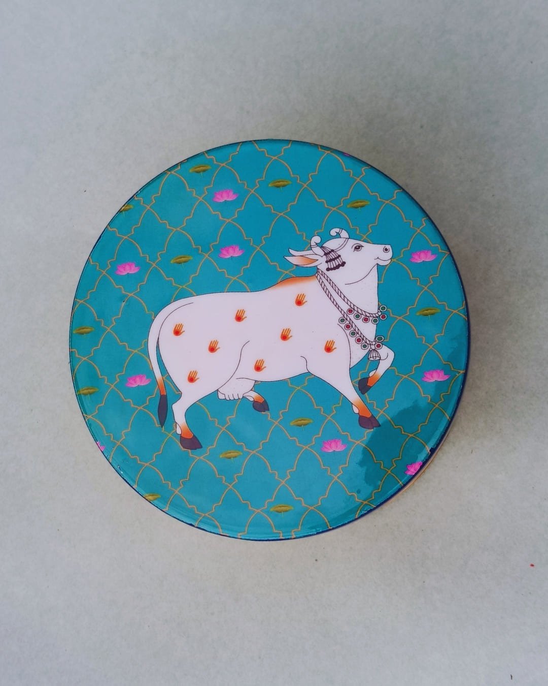 93 Pichwai Round Box - Image 4