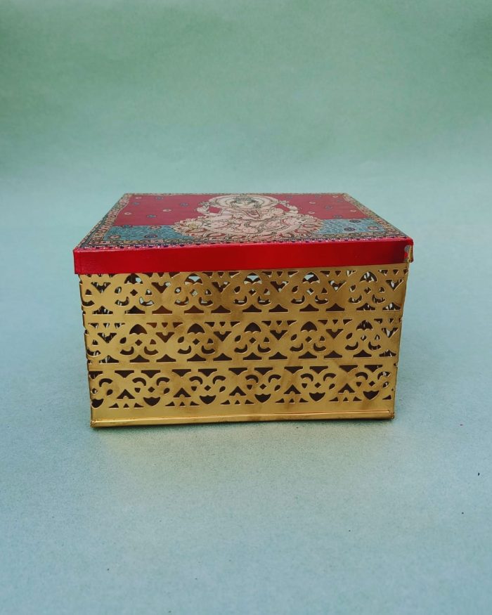 Kalamkari Metal Lakshmi Box - Image 2