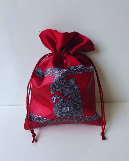 Peacock Silk Potli