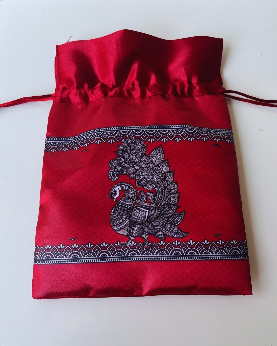 163 Peacock Silk Potli - Image 2