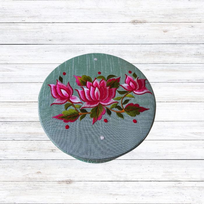 Embroidered Round Box - Image 2