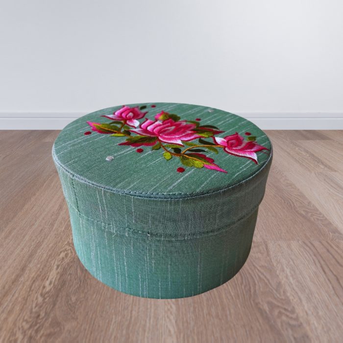 Embroidered Round Box - Image 3