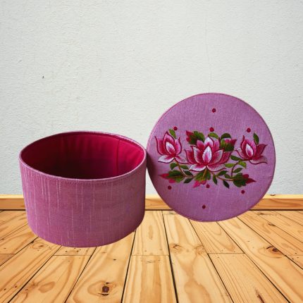 Embroidered Round Box