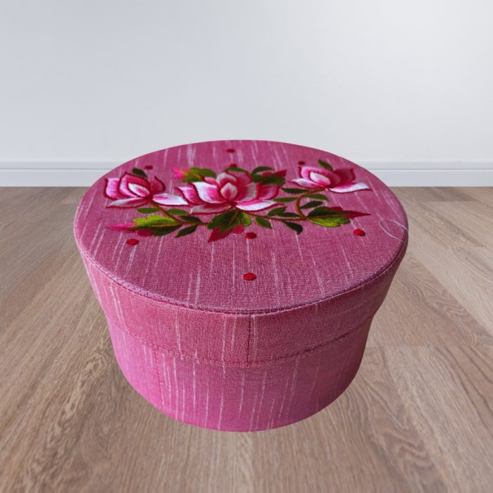 Embroidered Round Box - Image 5