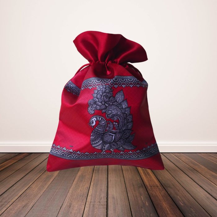 Peacock Silk Potli - Image 1