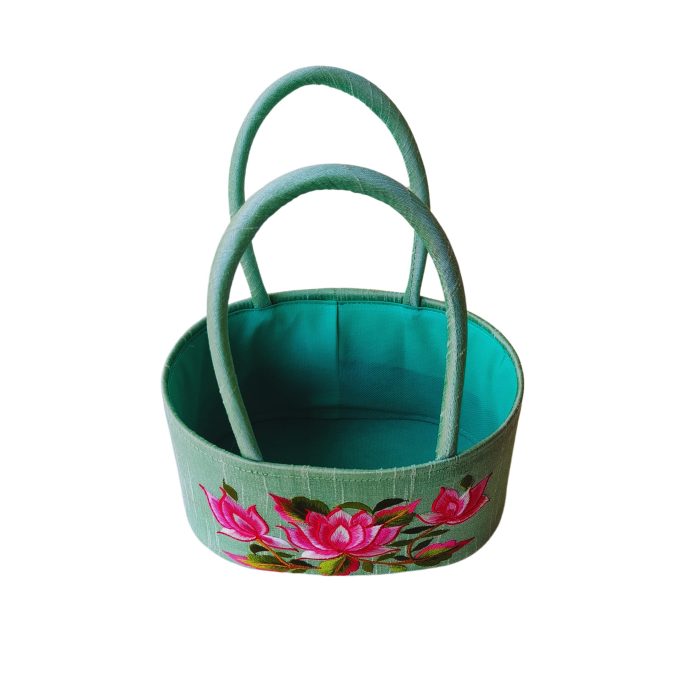 Lotus Embroidery Basket - Image 3