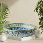 Metal Tray With Indigo Print - Image 3
