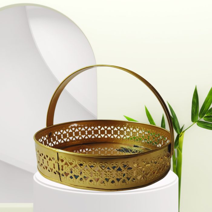 Metal Tray With Lotus Print - Image 2