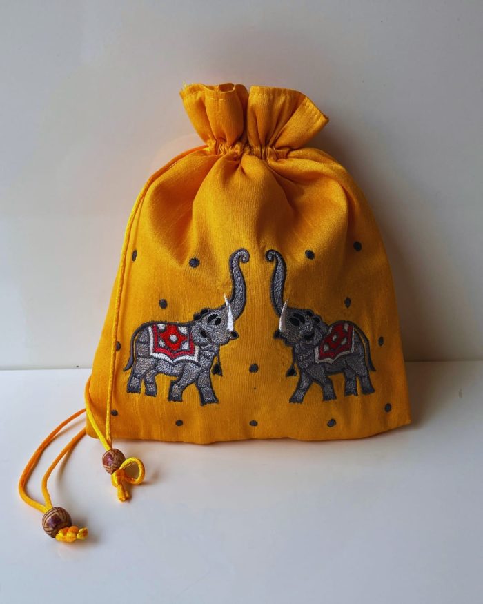 Elephant Embroidery Potli - Image 1