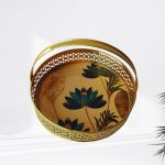Metal Tray With Lotus Print - Image 4