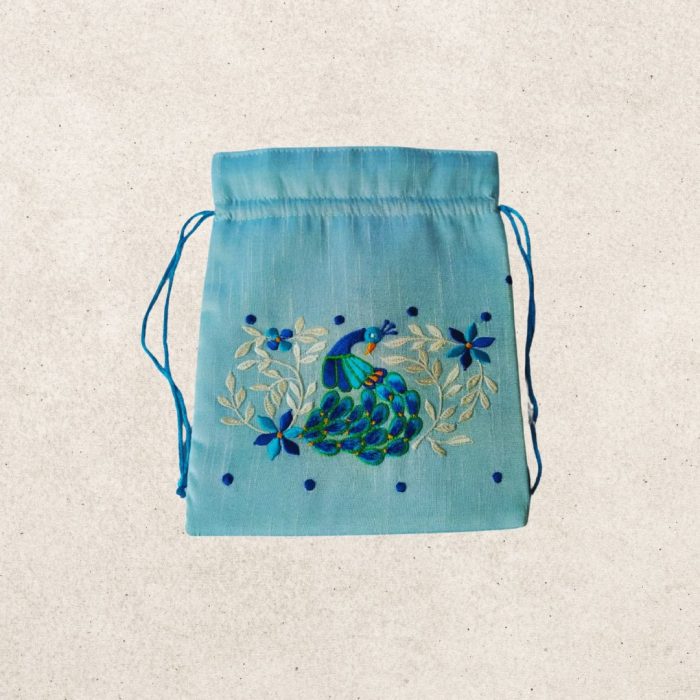 Peacock Embroidery Potli - Image 3