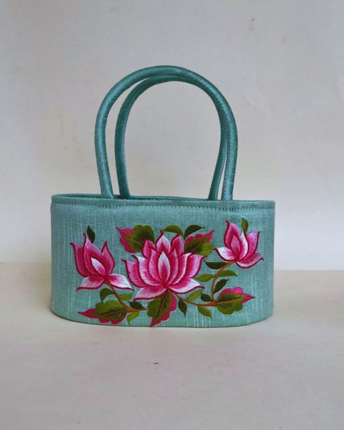 Lotus Embroidery Basket - Image 1