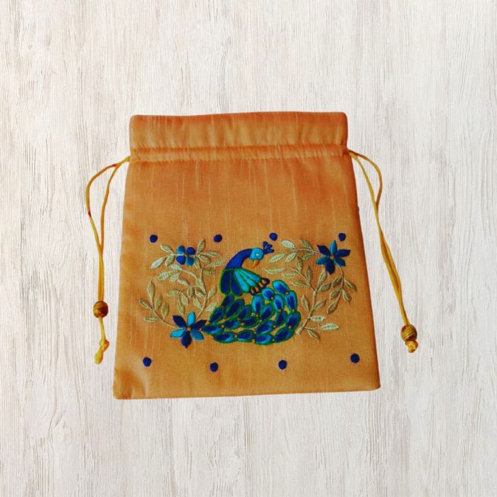 Peacock Embroidery Potli - Image 3