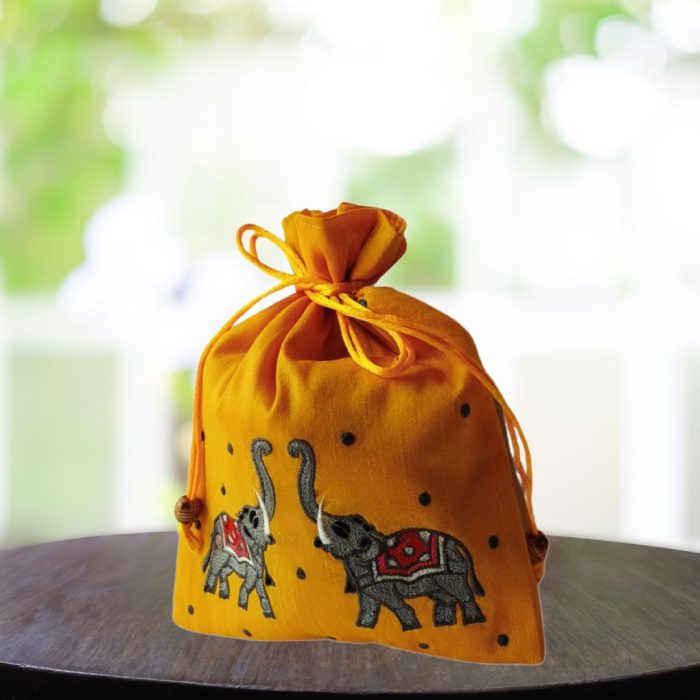 Elephant Embroidery Potli - Image 2