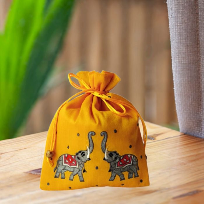 Elephant Embroidery Potli - Image 1