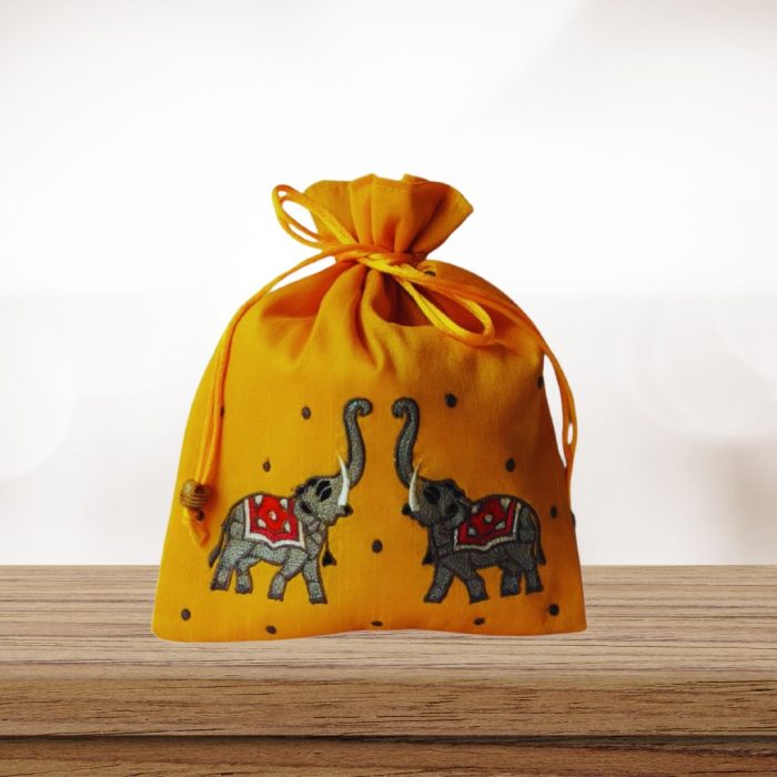 Elephant Embroidery Potli - Image 3