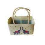Elephant Embroidery Square Basket - Image 2