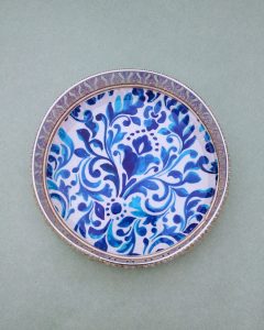 Metal Tray With Indigo Print - Image 2