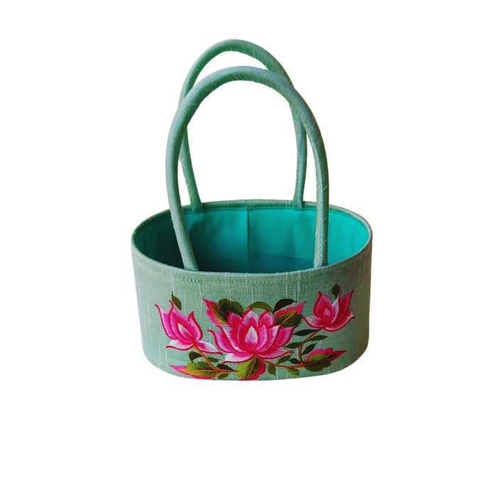 Lotus Embroidery Basket - Image 4