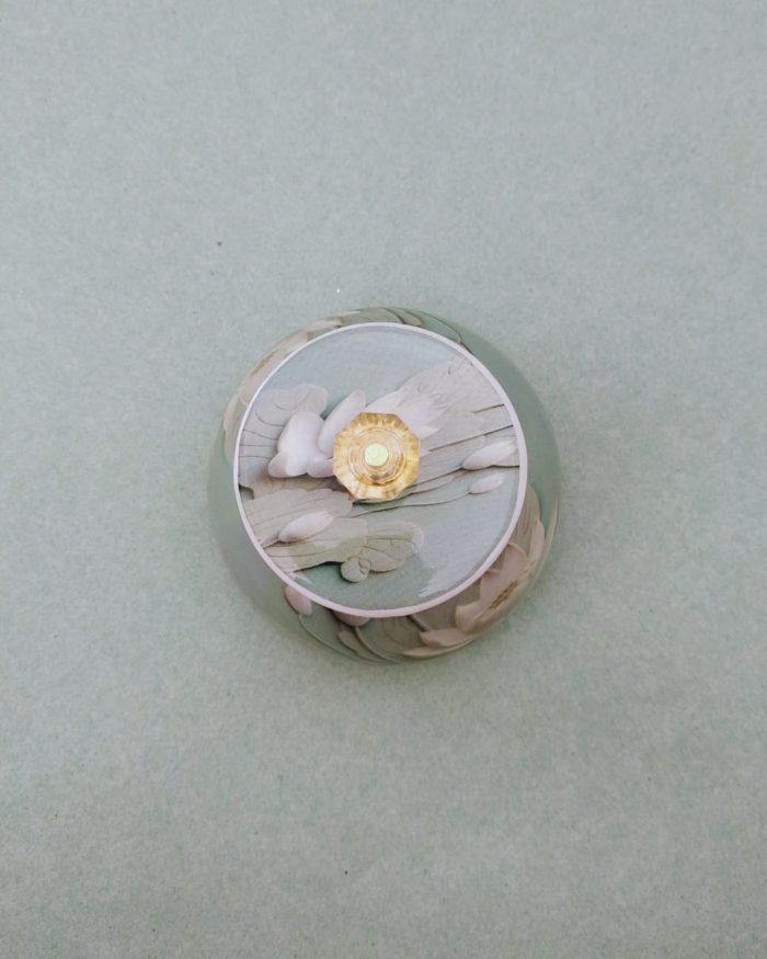 Metal Jar With Lotus Print - Image 2