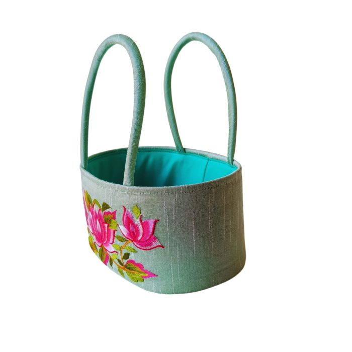 Lotus Embroidery Basket - Image 2