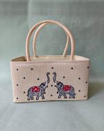 Elephant Embroidery Square Basket