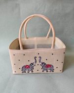 Elephant Embroidery Square Basket - Image 3