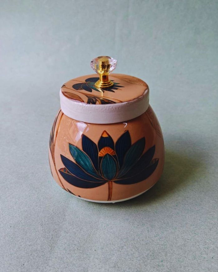 Metal Jar  Lotus Print - Image 3