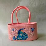 Peacock Embroidery Basket With Potli Attached