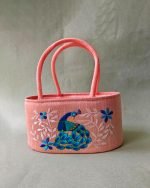Peacock Embroidery Basket With Potli Attached
