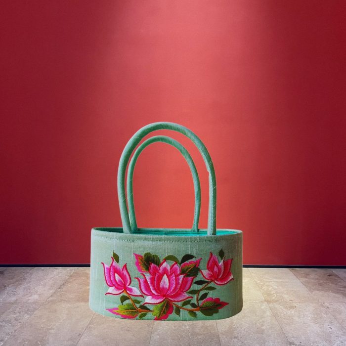 Lotus Embroidery Basket - Image 1