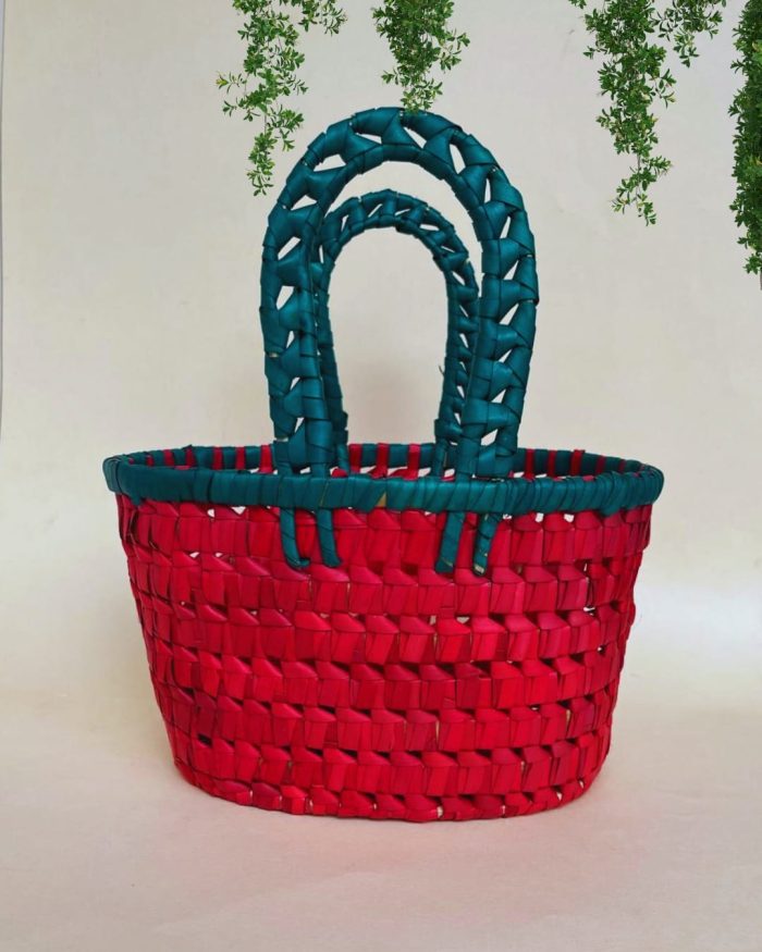 Handcrafted Palm Leaf Basket - Image 1