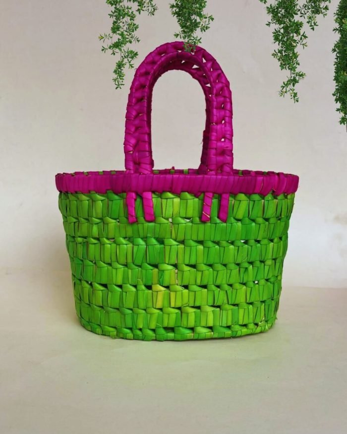 Handcrafted Palm Leaf Basket - Image 1