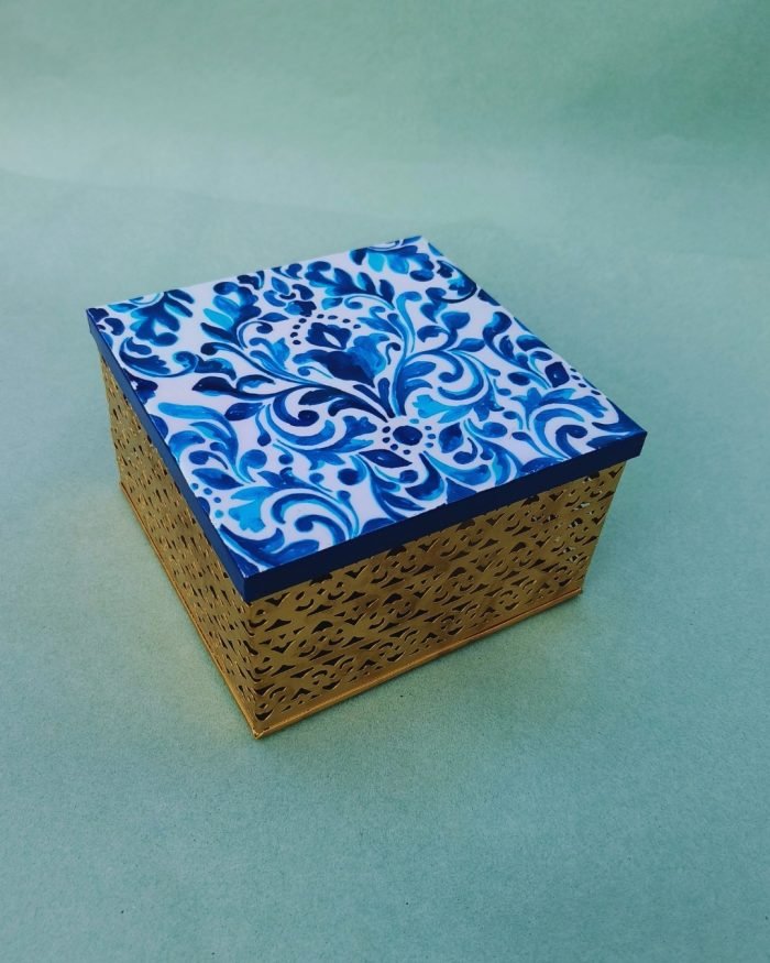 Indigo Printed Metal Box - Image 3