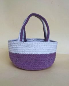 Jute Two-Tone Storage Basket