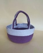 Jute Two-Tone Storage Basket - Image 2