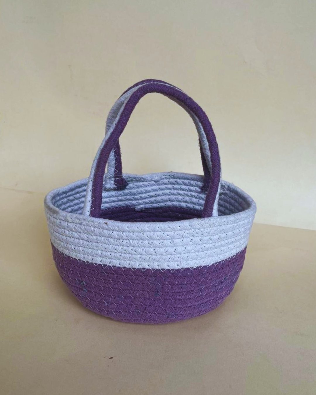 183 Jute Two-Tone Storage Basket - Image 2