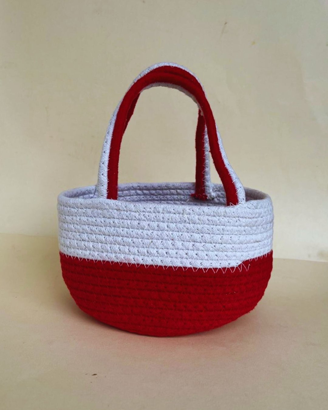 184 Jute Two-Tone Storage Basket - Image 1
