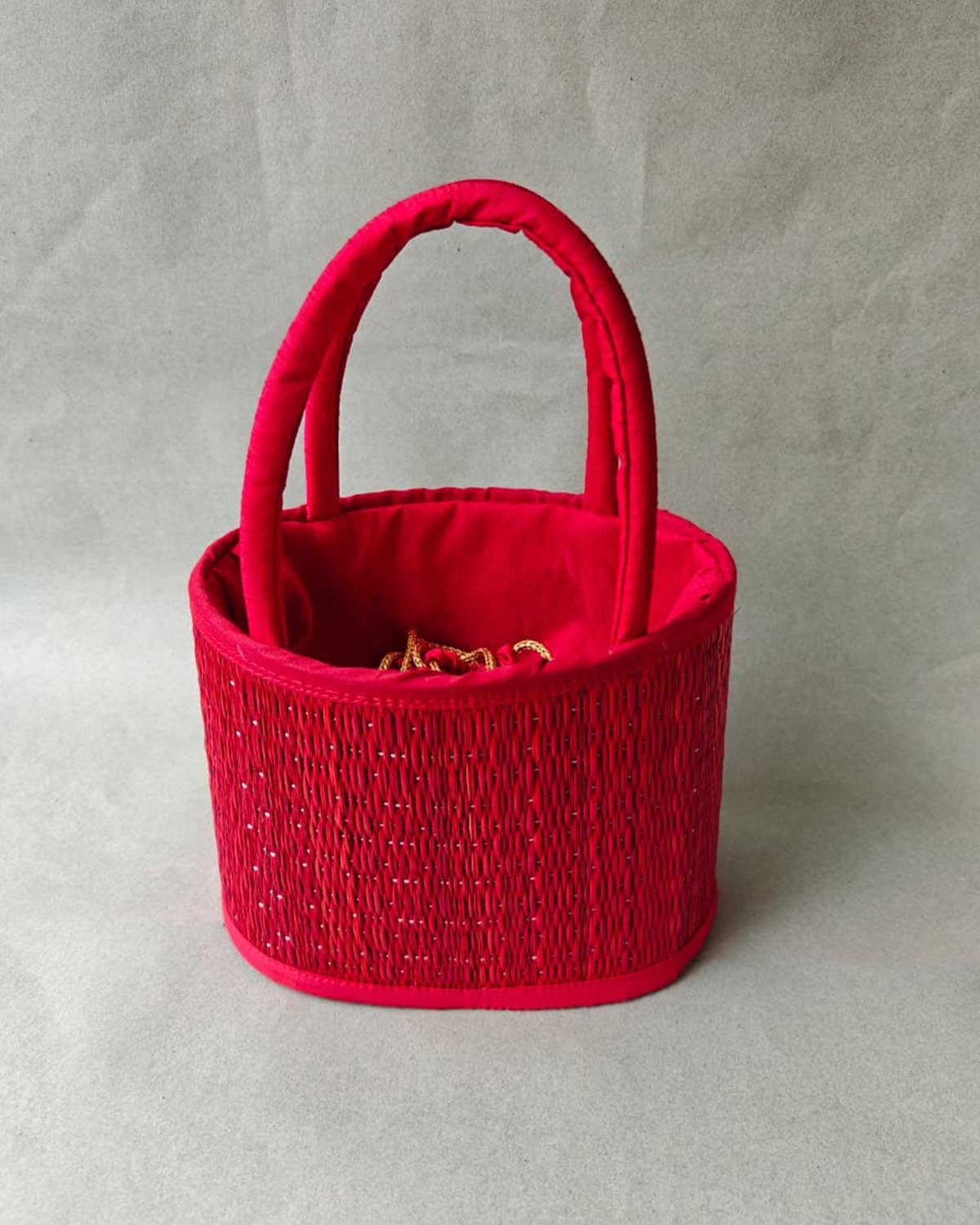 Basket red 1 River Grass Basket - Image 2