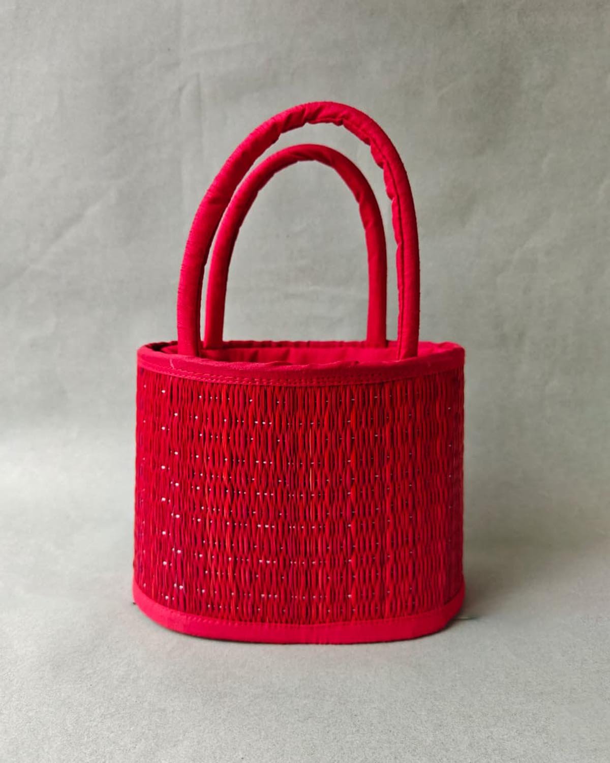 Basket red 2 River Grass Basket - Image 1