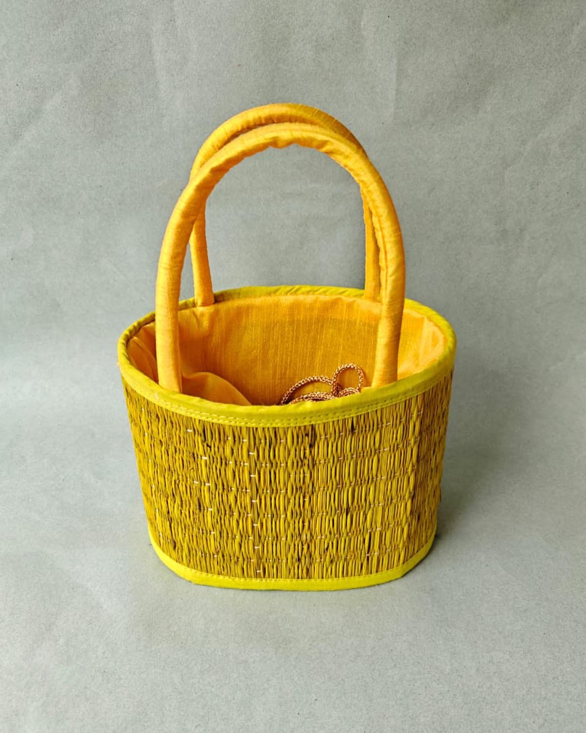 Basket yellow 1 River Grass Basket - Image 2