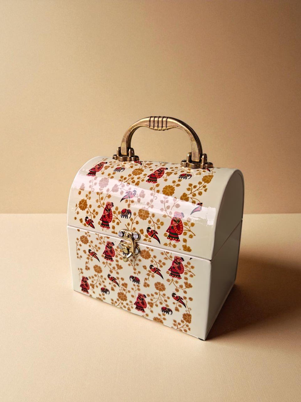 Trunk Box (1) Floral Metal Storage Trunk - Image 1