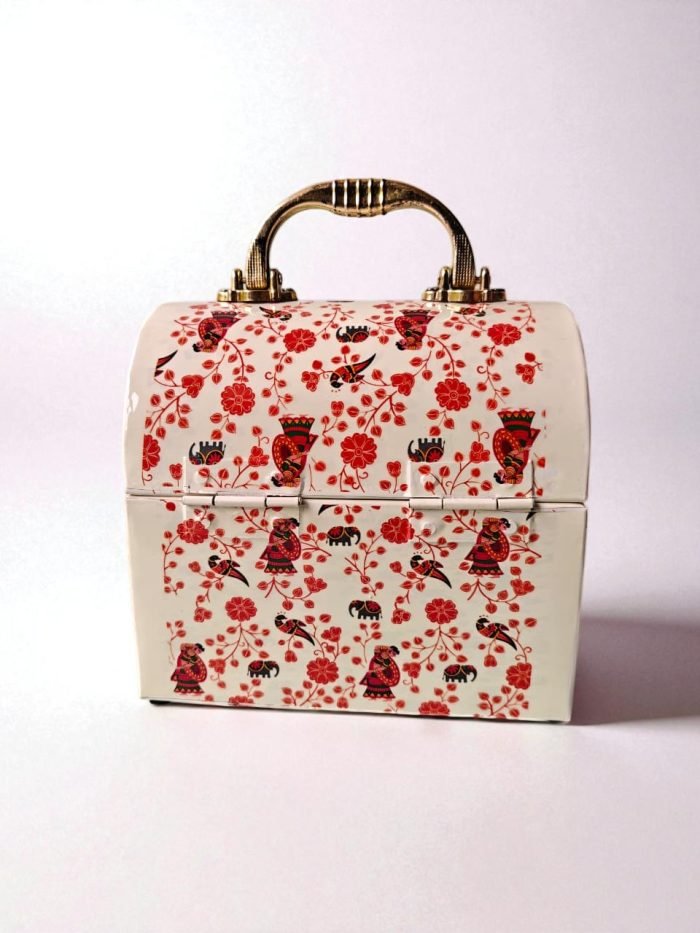 Floral Metal Storage Trunk - Image 3