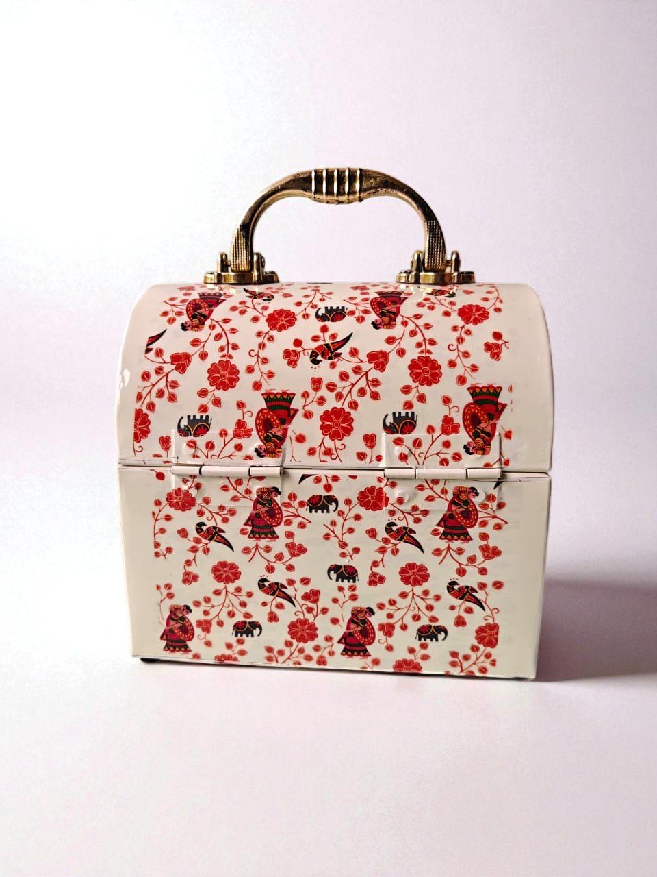 Trunk Box (10) Floral Metal Storage Trunk - Image 3