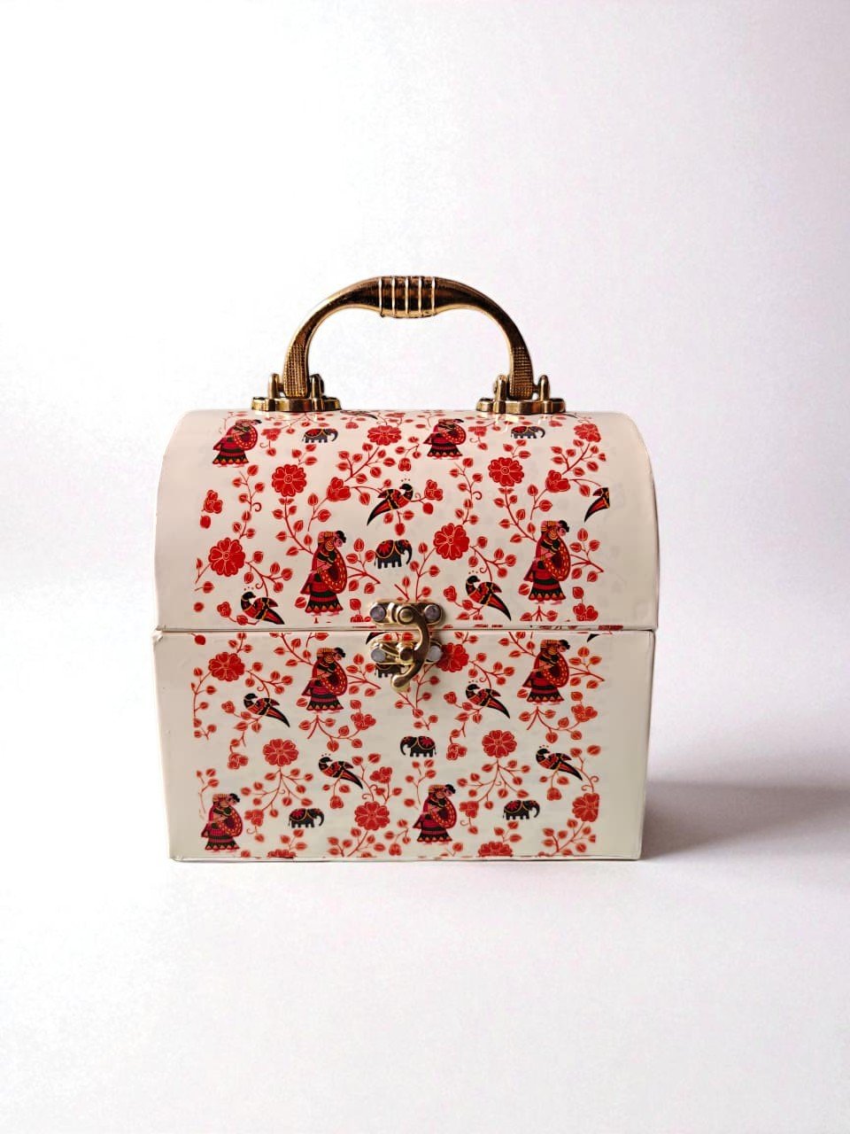 Trunk Box (11) Floral Metal Storage Trunk - Image 4