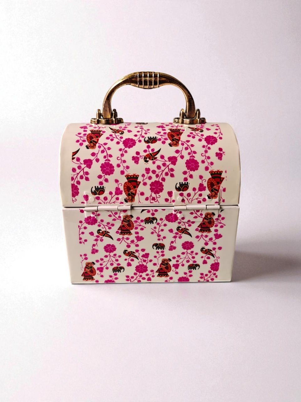 Floral Metal Storage Trunk - Image 4