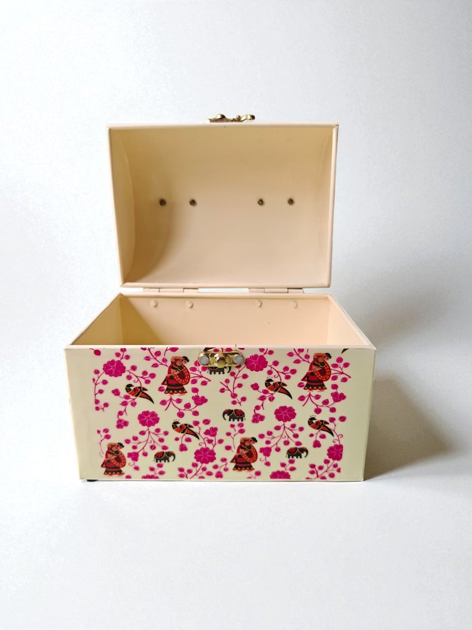 Trunk Box (16) Floral Metal Storage Trunk - Image 5