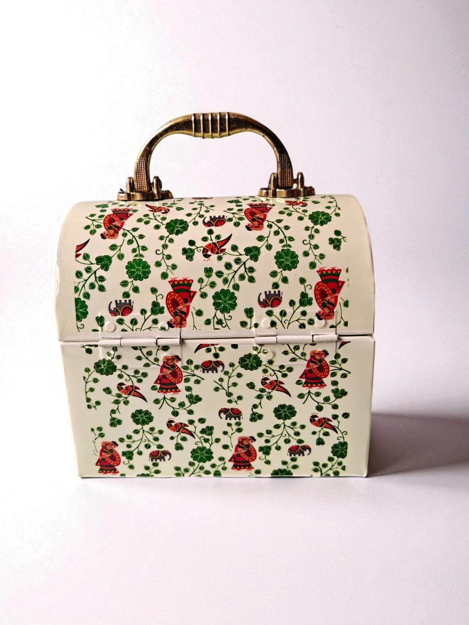 Trunk Box (2) Floral Metal Storage Trunk - Image 5