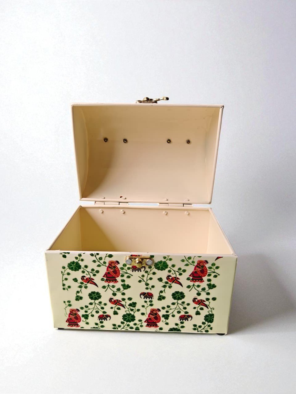 Trunk Box (3) Floral Metal Storage Trunk - Image 4