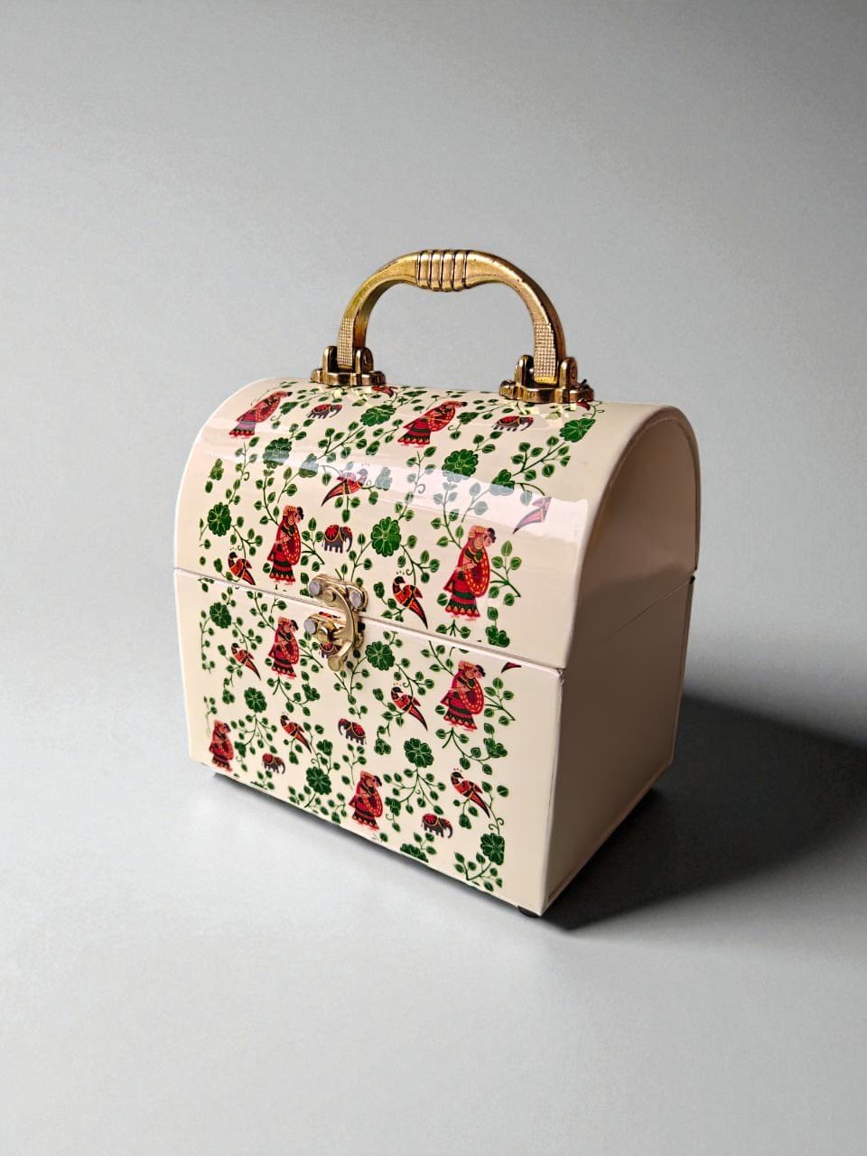 Trunk Box (7) Floral Metal Storage Trunk - Image 1